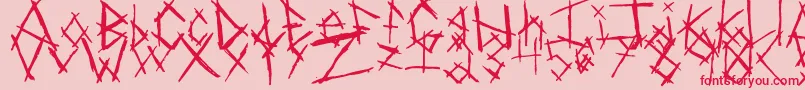 Fonte ChikenSkratch – fontes vermelhas em um fundo rosa