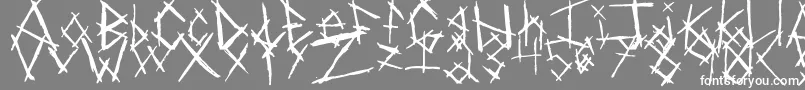 ChikenSkratch-Schriftart – Weiße Schriften auf grauem Hintergrund