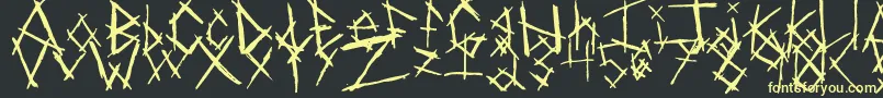 Czcionka ChikenSkratch – żółte czcionki na czarnym tle
