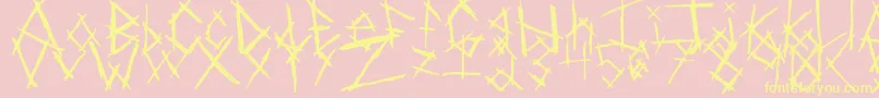 ChikenSkratch-Schriftart – Gelbe Schriften auf rosa Hintergrund