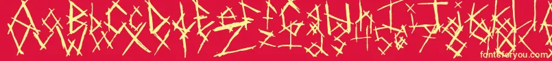 Czcionka ChikenSkratch – żółte czcionki na czerwonym tle