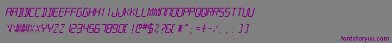SfdigitalreadoutHeavyobliq Font – Purple Fonts on Gray Background