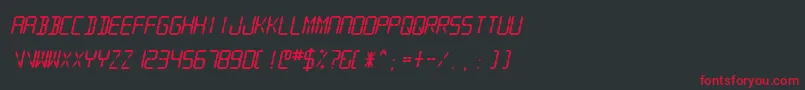 SfdigitalreadoutHeavyobliq Font – Red Fonts on Black Background
