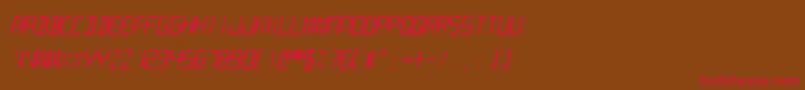 SfdigitalreadoutHeavyobliq Font – Red Fonts on Brown Background