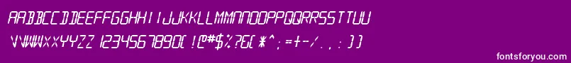 SfdigitalreadoutHeavyobliq Font – White Fonts on Purple Background