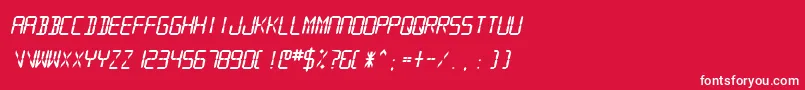 フォントSfdigitalreadoutHeavyobliq – 赤い背景に白い文字