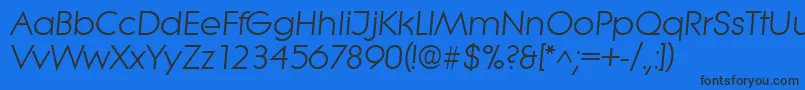 LiteraItalic Font – Black Fonts on Blue Background