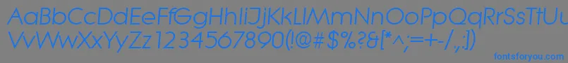 LiteraItalic Font – Blue Fonts on Gray Background