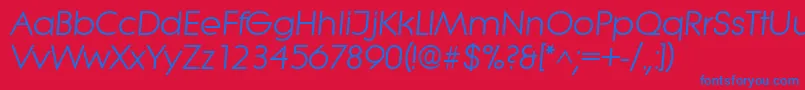 LiteraItalic Font – Blue Fonts on Red Background