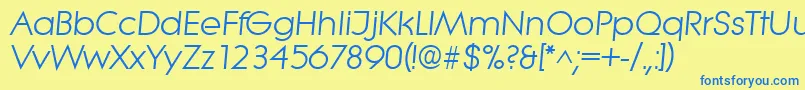 LiteraItalic Font – Blue Fonts on Yellow Background