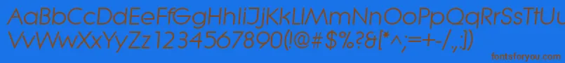 LiteraItalic Font – Brown Fonts on Blue Background