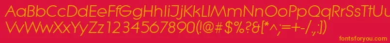 LiteraItalic Font – Orange Fonts on Red Background