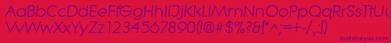 LiteraItalic Font – Purple Fonts on Red Background