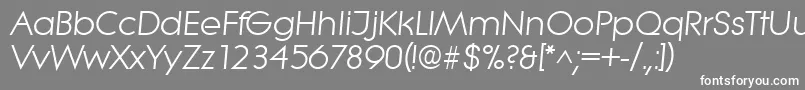 フォントLiteraItalic – 灰色の背景に白い文字