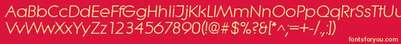 LiteraItalic Font – Yellow Fonts on Red Background