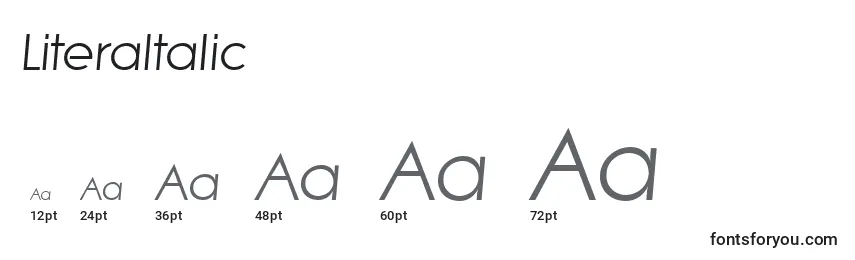 LiteraItalic Font Sizes
