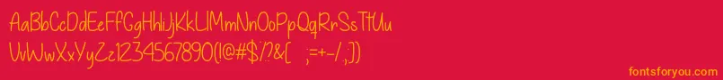 GiveYouWhatYouLikeOtf Font – Orange Fonts on Red Background