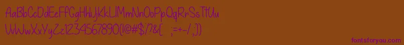 GiveYouWhatYouLikeOtf Font – Purple Fonts on Brown Background
