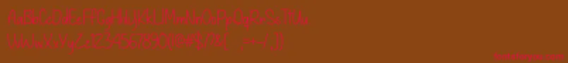 GiveYouWhatYouLikeOtf Font – Red Fonts on Brown Background