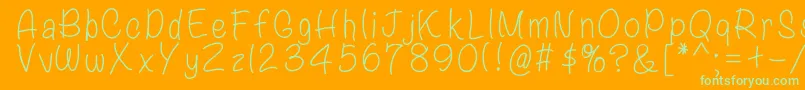 ASimpleLife Font – Green Fonts on Orange Background
