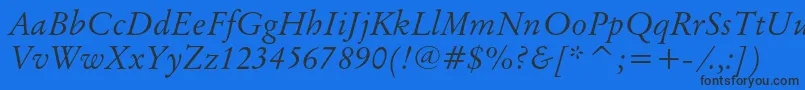 OriginalgaramondcbtItalic Font – Black Fonts on Blue Background