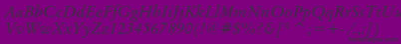 OriginalgaramondcbtItalic-Schriftart – Schwarze Schriften auf violettem Hintergrund