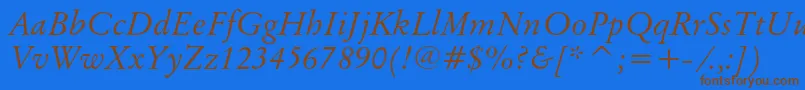 OriginalgaramondcbtItalic Font – Brown Fonts on Blue Background