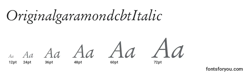 Размеры шрифта OriginalgaramondcbtItalic