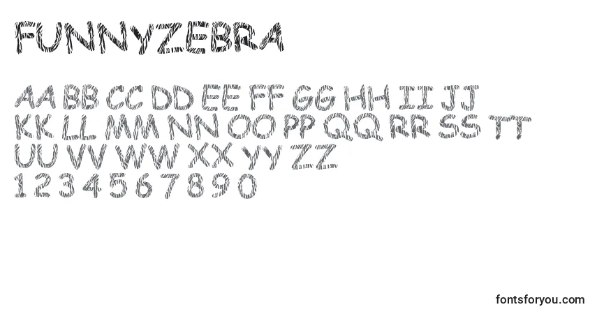 Schriftart Funnyzebra – Alphabet, Zahlen, spezielle Symbole