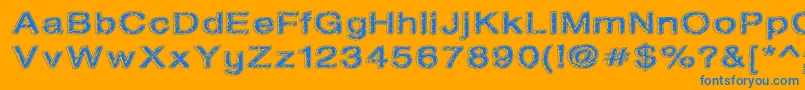 OilOnTheWater-Schriftart – Blaue Schriften auf orangefarbenem Hintergrund