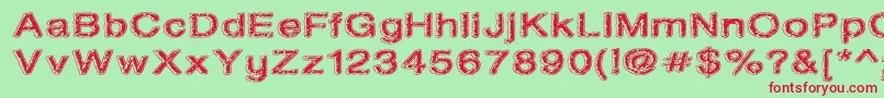 OilOnTheWater Font – Red Fonts on Green Background