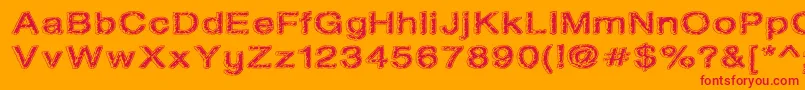 OilOnTheWater-Schriftart – Rote Schriften auf orangefarbenem Hintergrund