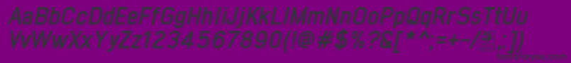 EarlyTimesBoldItalicDemo-fontti – mustat fontit violetilla taustalla