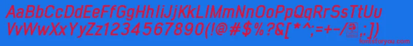 EarlyTimesBoldItalicDemo Font – Red Fonts on Blue Background