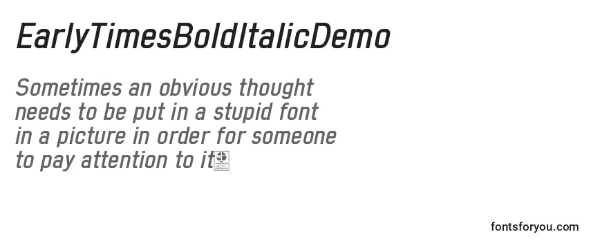 EarlyTimesBoldItalicDemo-fontti