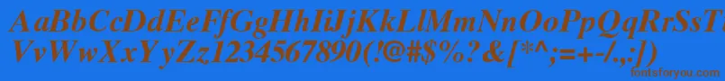 fuente TimesTenGreekBoldInclined – Fuentes Marrones Sobre Fondo Azul