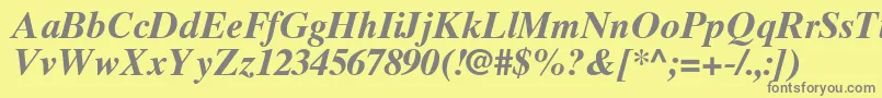 TimesTenGreekBoldInclined Font – Gray Fonts on Yellow Background