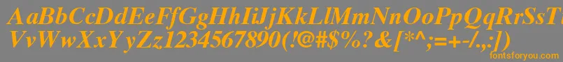 TimesTenGreekBoldInclined Font – Orange Fonts on Gray Background