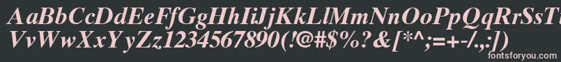 TimesTenGreekBoldInclined Font – Pink Fonts on Black Background