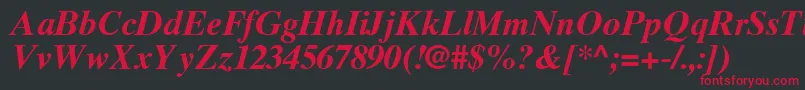 TimesTenGreekBoldInclined Font – Red Fonts on Black Background