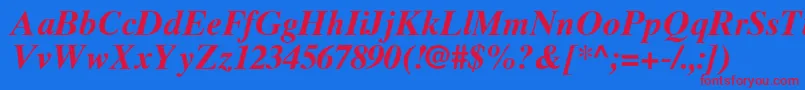 TimesTenGreekBoldInclined-fontti – punaiset fontit sinisellä taustalla