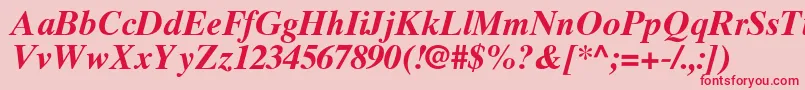 TimesTenGreekBoldInclined Font – Red Fonts on Pink Background