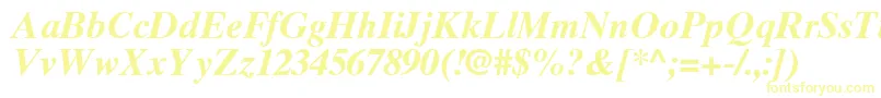 TimesTenGreekBoldInclined Font – Yellow Fonts on White Background
