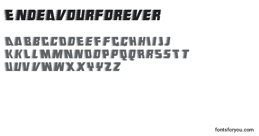 A fonte Endeavourforever – alfabeto, números, caracteres especiais