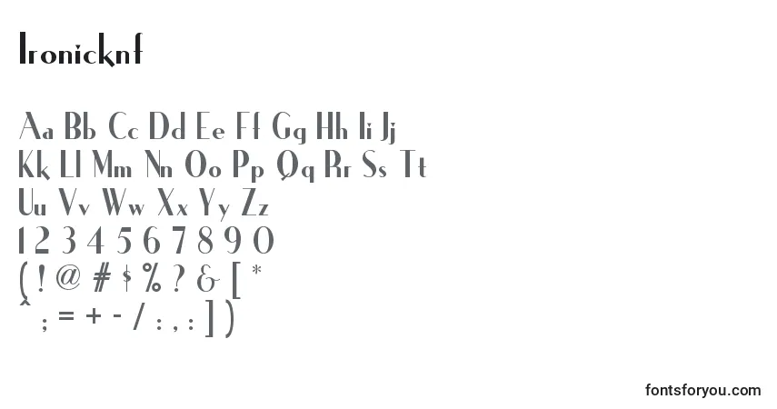 Schriftart Ironicknf (50169) – Alphabet, Zahlen, spezielle Symbole