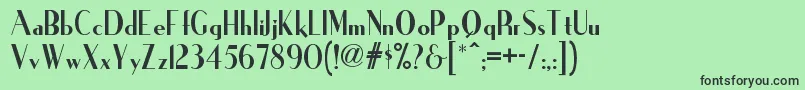 フォントIronicknf – 緑の背景に黒い文字