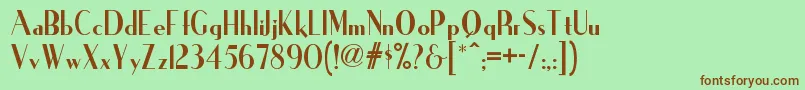 Ironicknf Font – Brown Fonts on Green Background