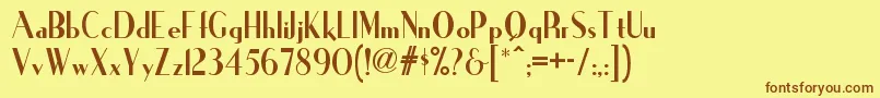 Ironicknf Font – Brown Fonts on Yellow Background