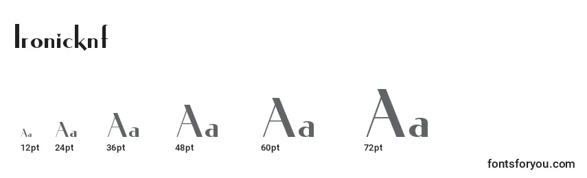 Ironicknf (50169) Font Sizes