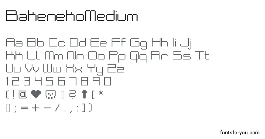 Fuente BakenekoMedium - alfabeto, números, caracteres especiales